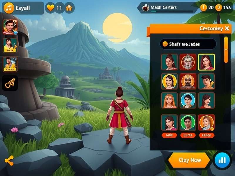 Celestial Realms Quest character customization screen showing Indian-inspired outfits